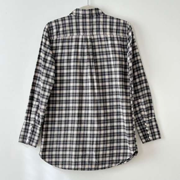 3/$20🌻J Crew 100% Cotton Gray Plaid Flannel Tunic Top - Picture 8 of 16